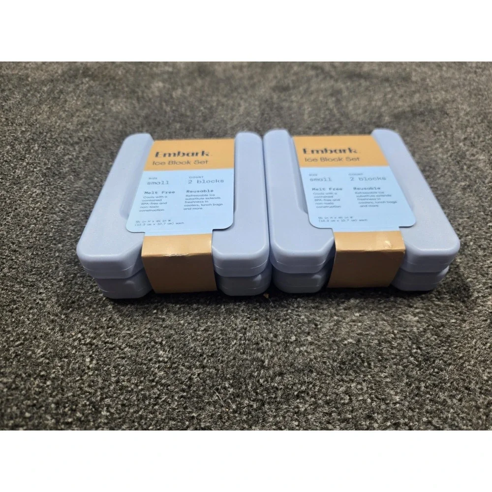 Embark Ice Block Set Small Reusable Cooler Ice Packs 2 Blocks BPA Free NEW